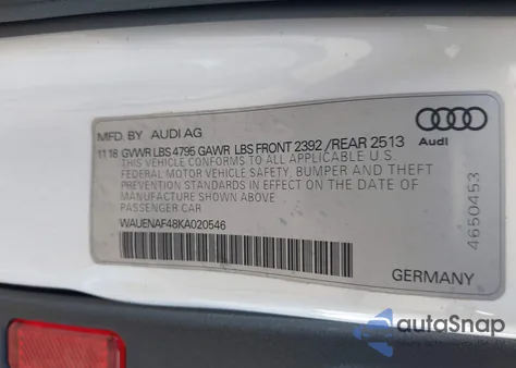 2019 Audi A4 45 Premium z USA, uszkodzony, nr VIN WAUENAF48KA020546